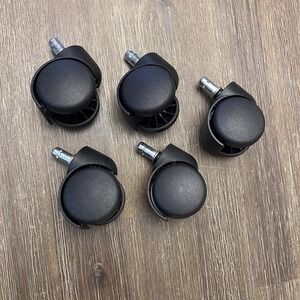 Desk Chair Heavy Duty Carpet Casters | Twin Wheel Rollers | Set of 5 Replacement